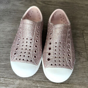 Native Kids Shoes Jefferson Bling Glitter slip-on sneakers in rose gold size C10